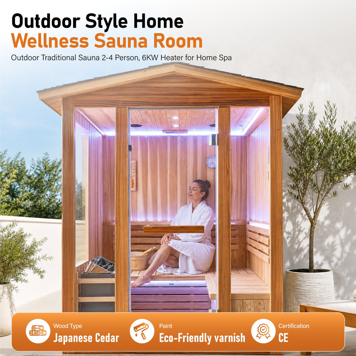 6000W Outdoor Traditional Steam Sauna, photo 6 of 10