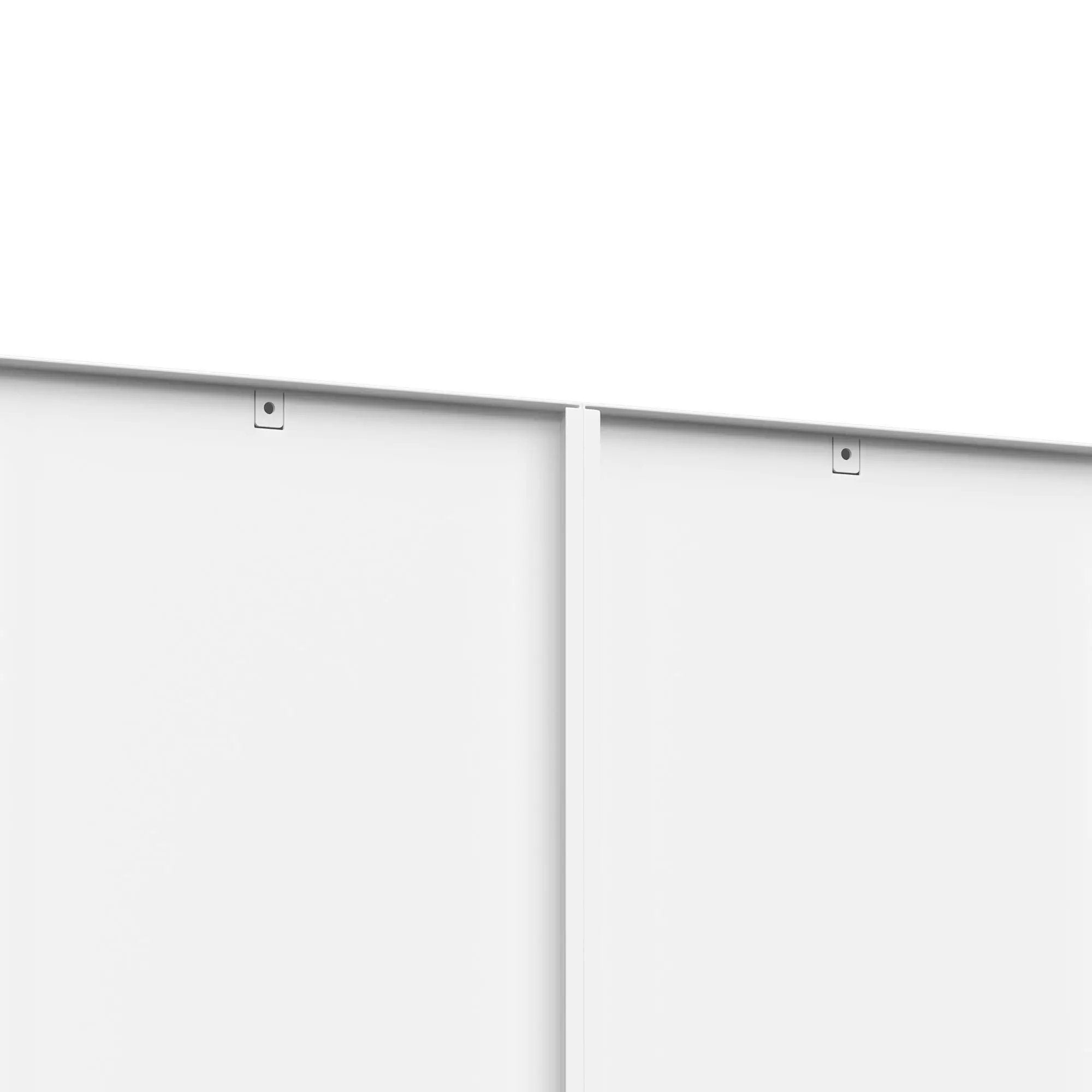 Bookcase Tall With 2 Doors & 2 Drawers, Fixed Open Shelves - White by HouseOfZazla