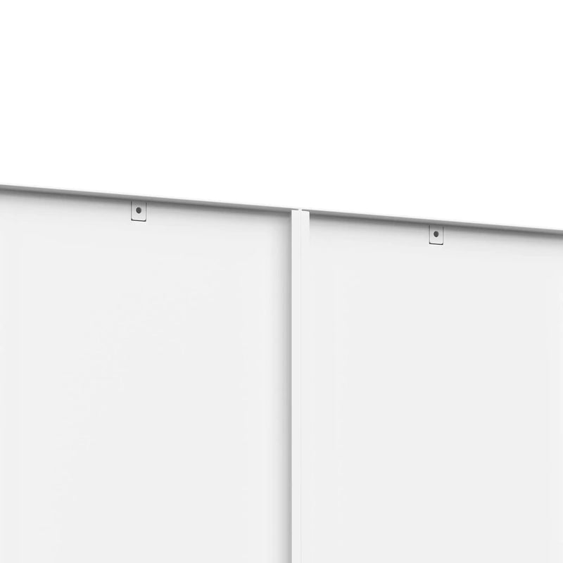 Bookcase Tall With 2 Doors & 2 Drawers, Fixed Open Shelves - White by HouseOfZazla