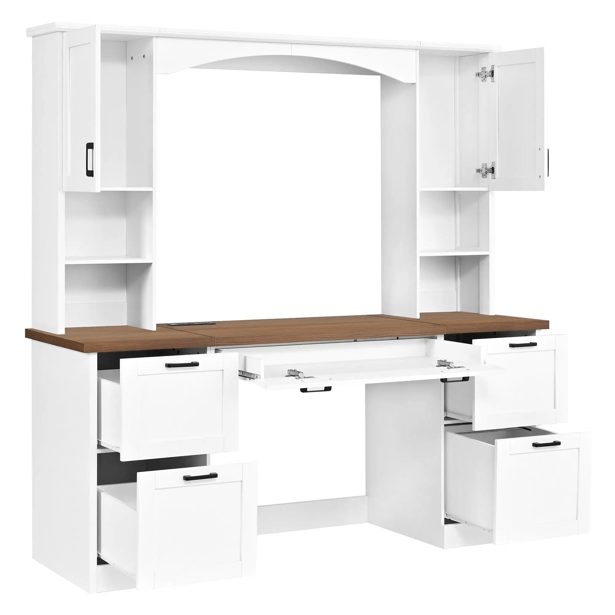 ON-Trend Farmhouse Arched Computer Desk with Hutch by HouseOfZazla