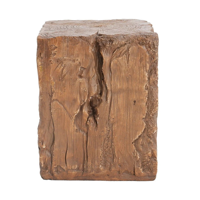 Amira Outdoor and Indoor Stump Shape MGO Side Table Brown Finish by HouseOfZazla