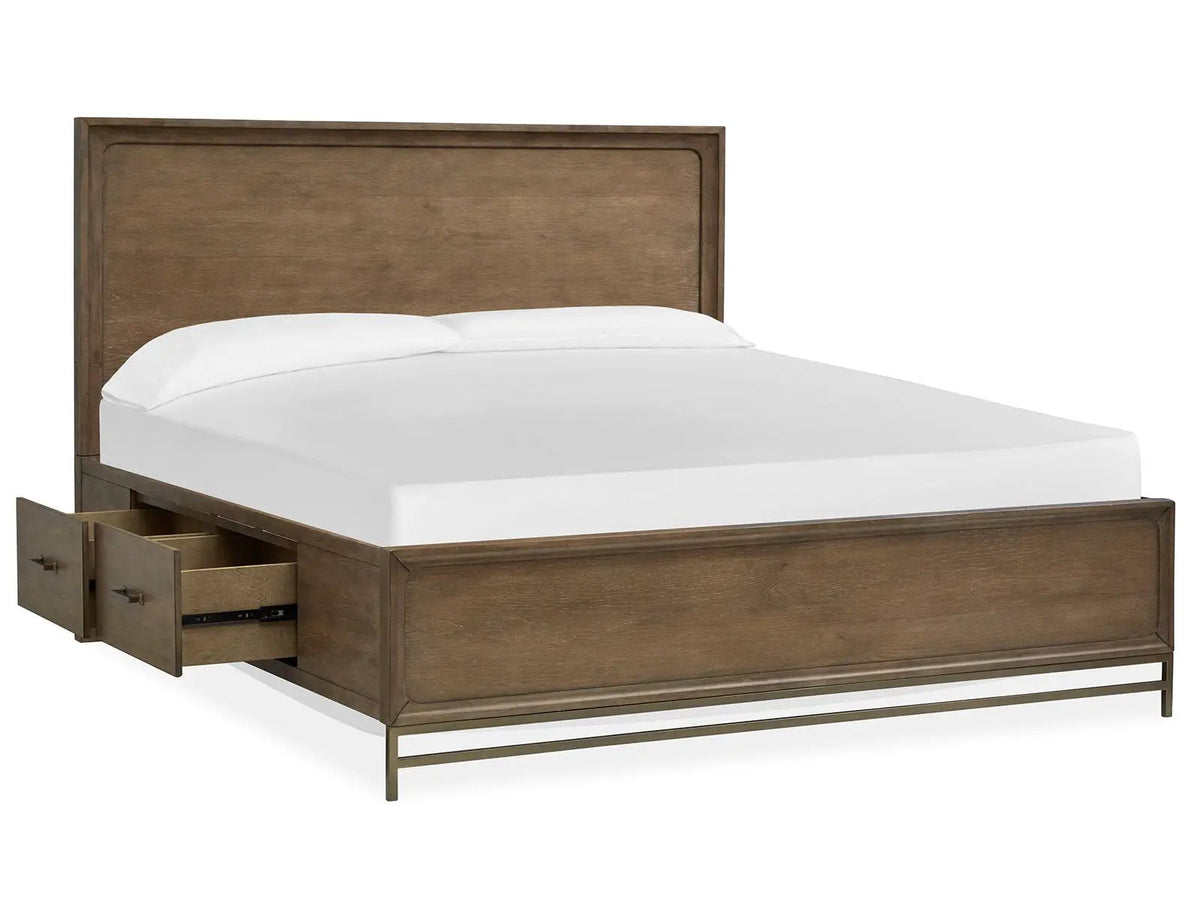 Lindon - Complete Panel Bed With Storage Rails - Belgian Wheat, photo 7 of 7