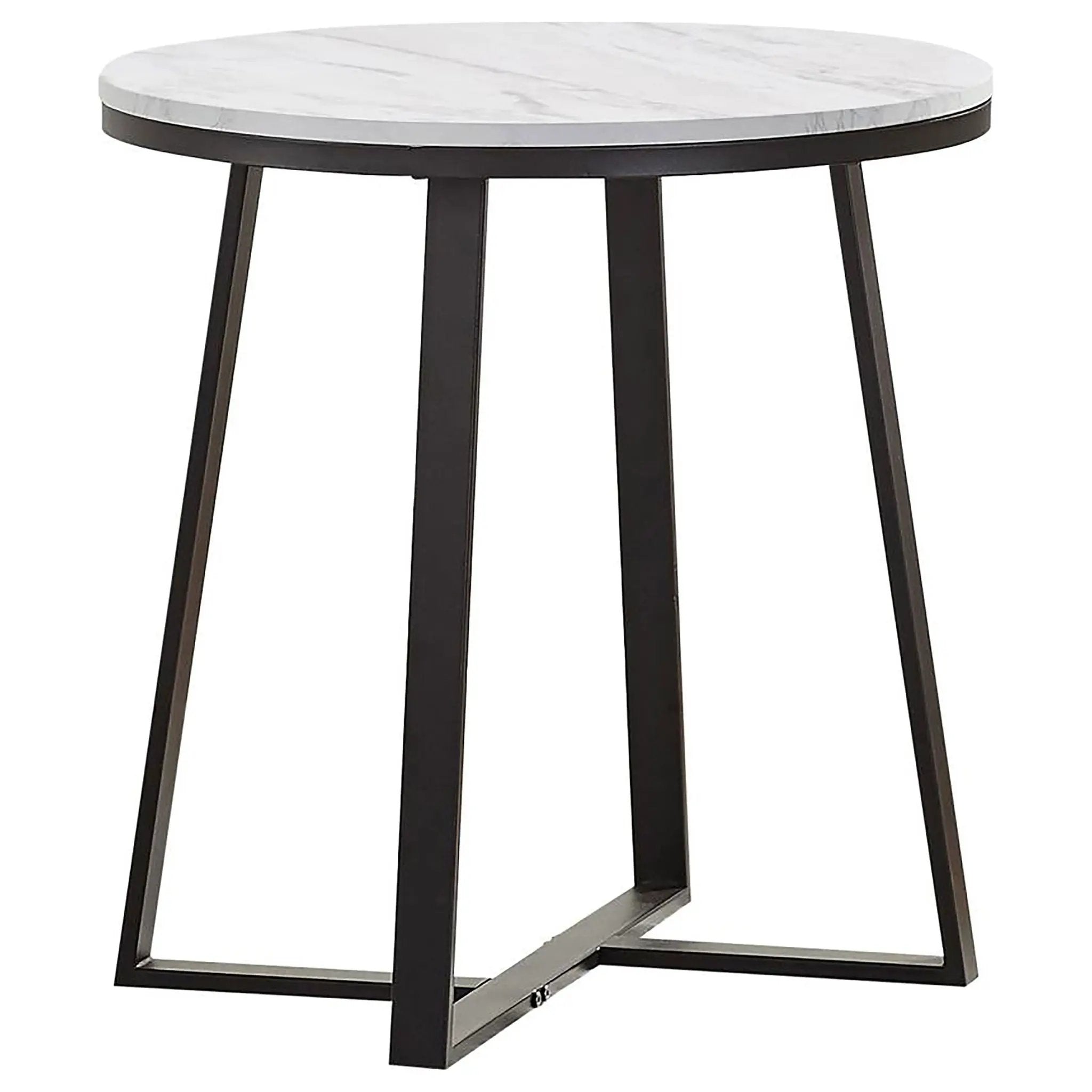 Hugo 2-piece Coffee and End Table Set White Faux Marble by Unique Piece Furniture