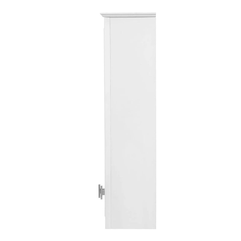 Wall Mounted Mirror Cabinet With 5 Adjustable Shelves, Rectangular Storage For Bathroom - White by HouseOfZazla