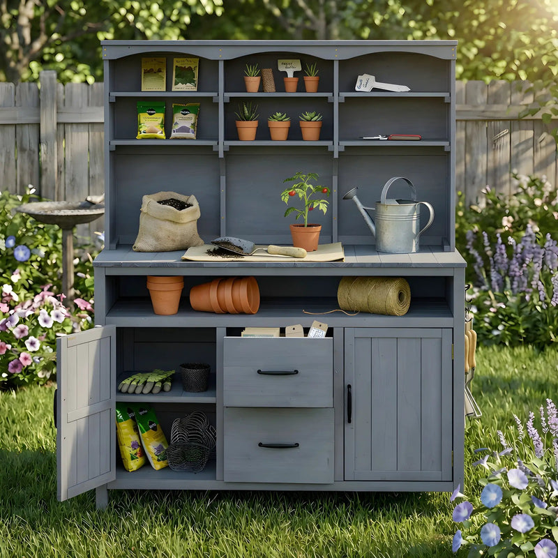 TOPMAX Large Fir Wood Potting Bench by HouseOfZazla