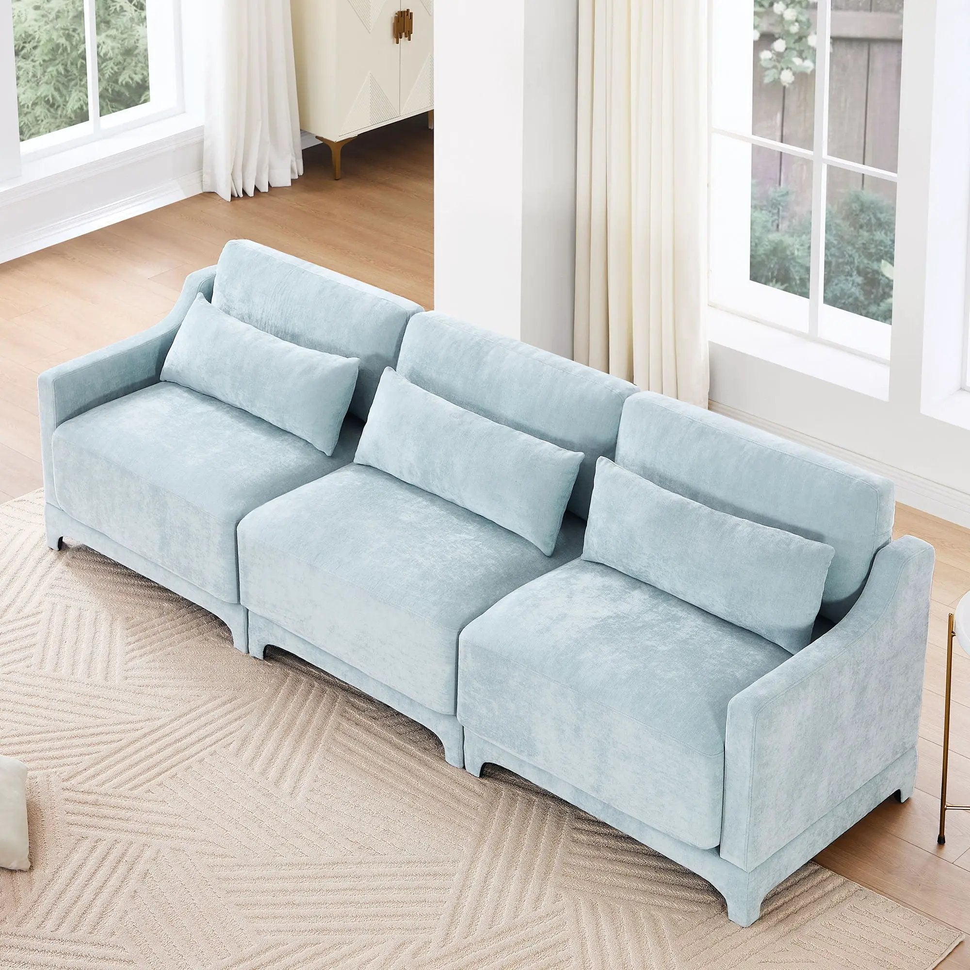Elegant Sofa With Ergonomic Design And Lumbar Pillows by Unique Piece Furniture
