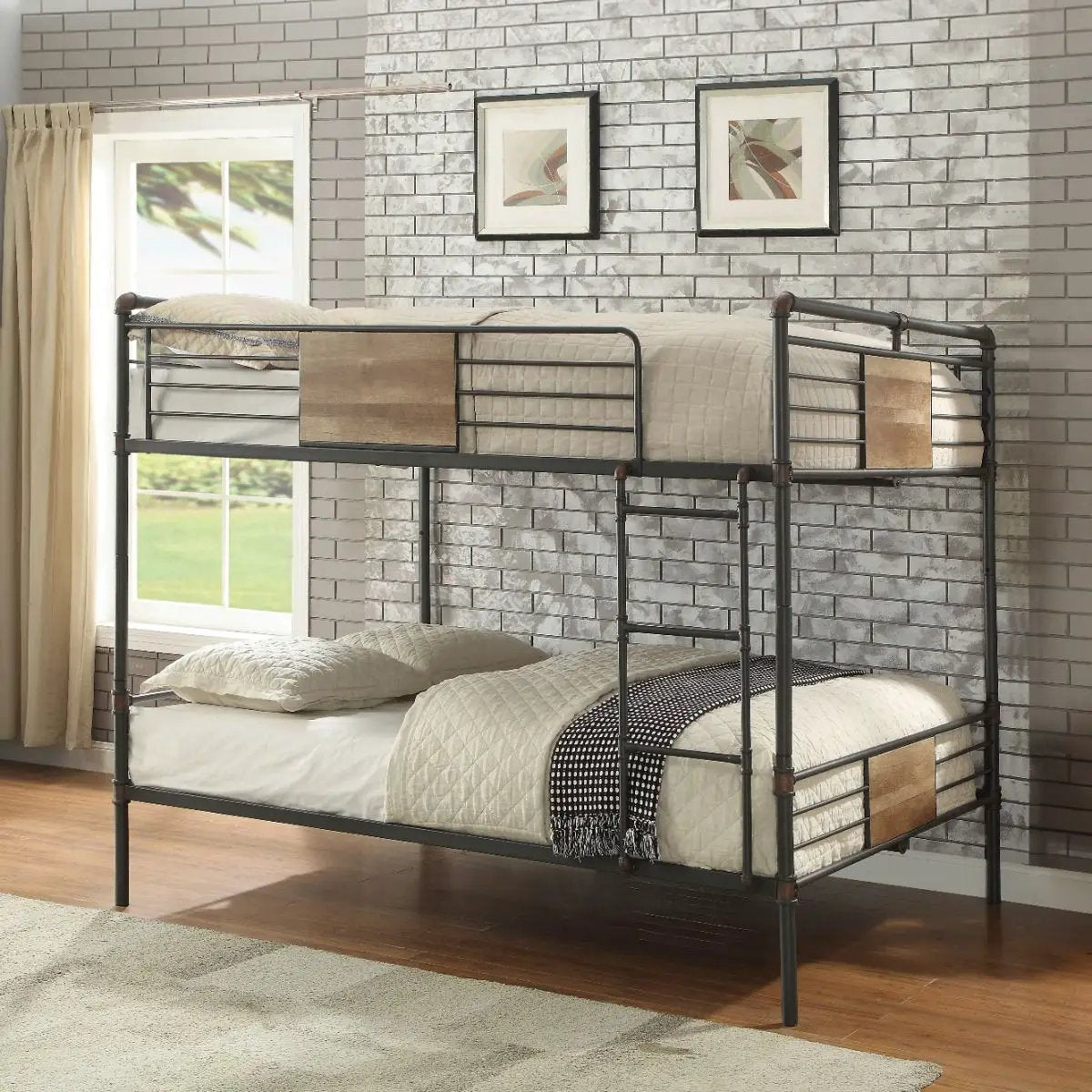 Brantley - Double Queen Bunk Bed - Sandy Black & Dark Bronze Hand-Brushed by Unique Piece Furniture