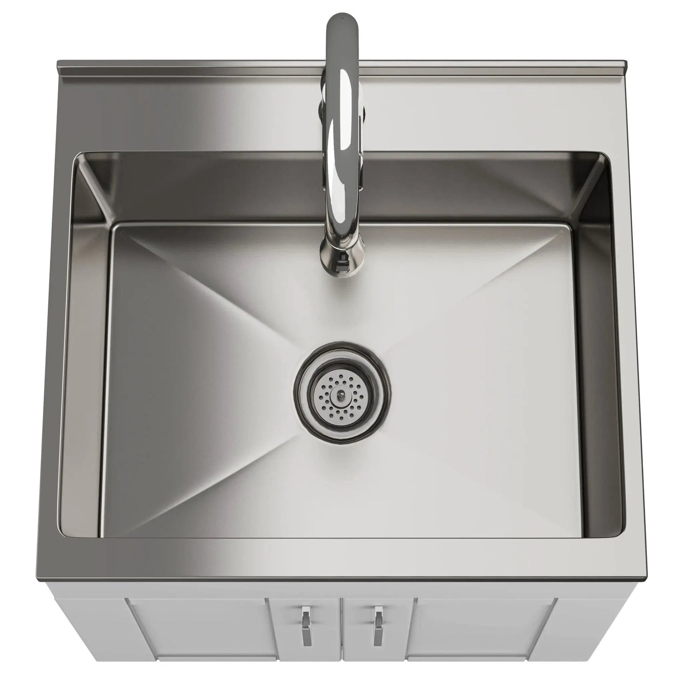 Shaker - Modern Wide, Laundry Cabinet With Faucet And Stainless Steel Sink by HouseOfZazla