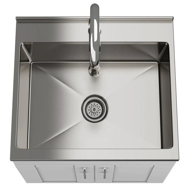 Shaker - Modern Wide, Laundry Cabinet With Faucet And Stainless Steel Sink by Unique Piece Furniture
