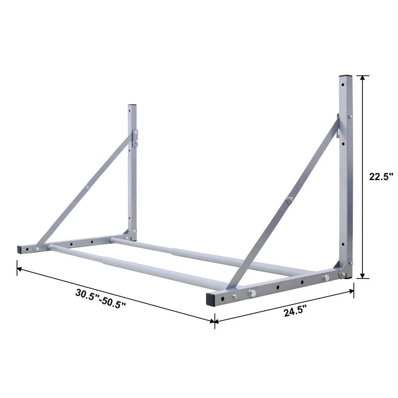 Wall-Mounted Folding Tire Storage, 30.5 To 50.5" Wide, Supports 300 Pounds - Silver by HouseOfZazla