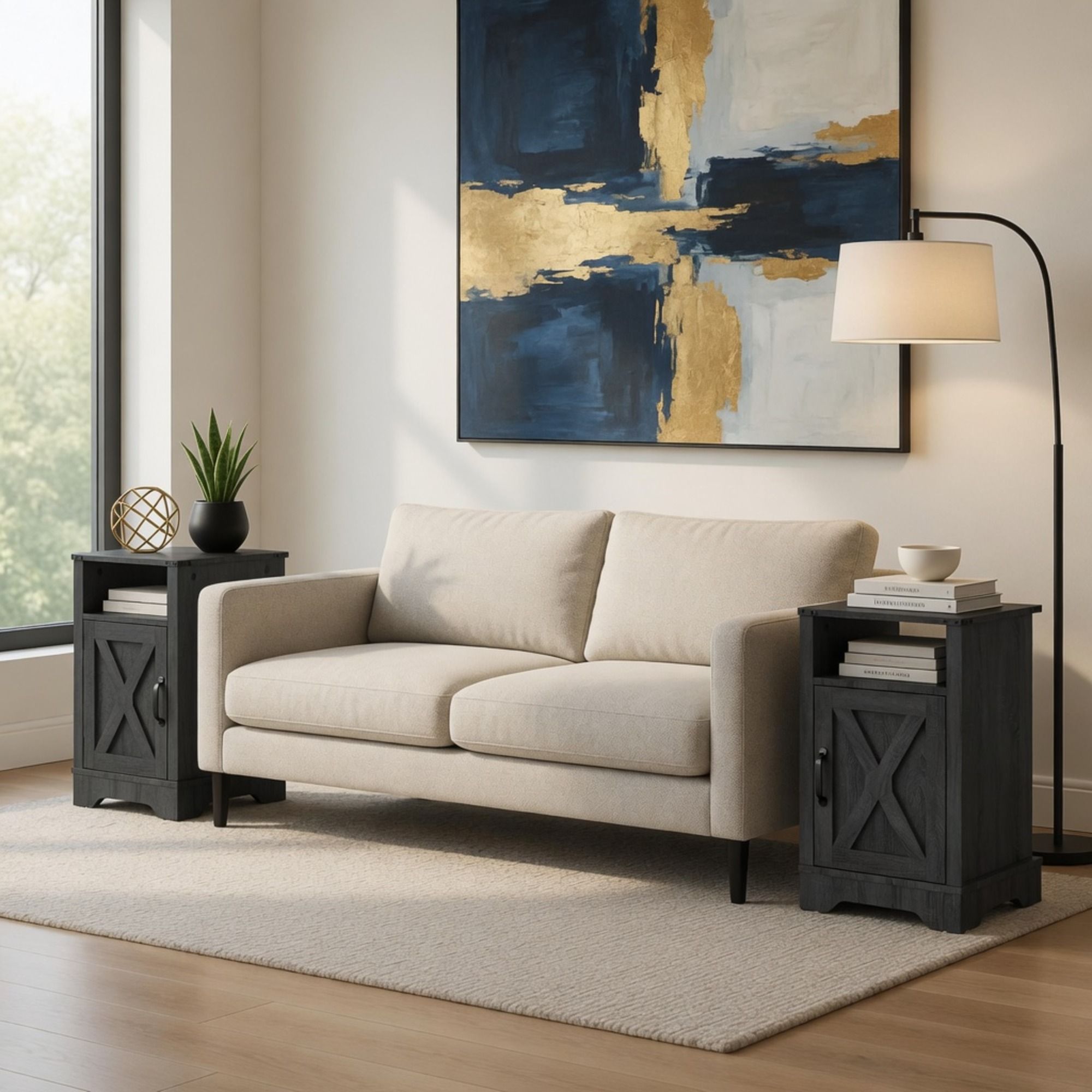 Farmhouse Nightstand, Charging Station & Storage by HouseOfZazla