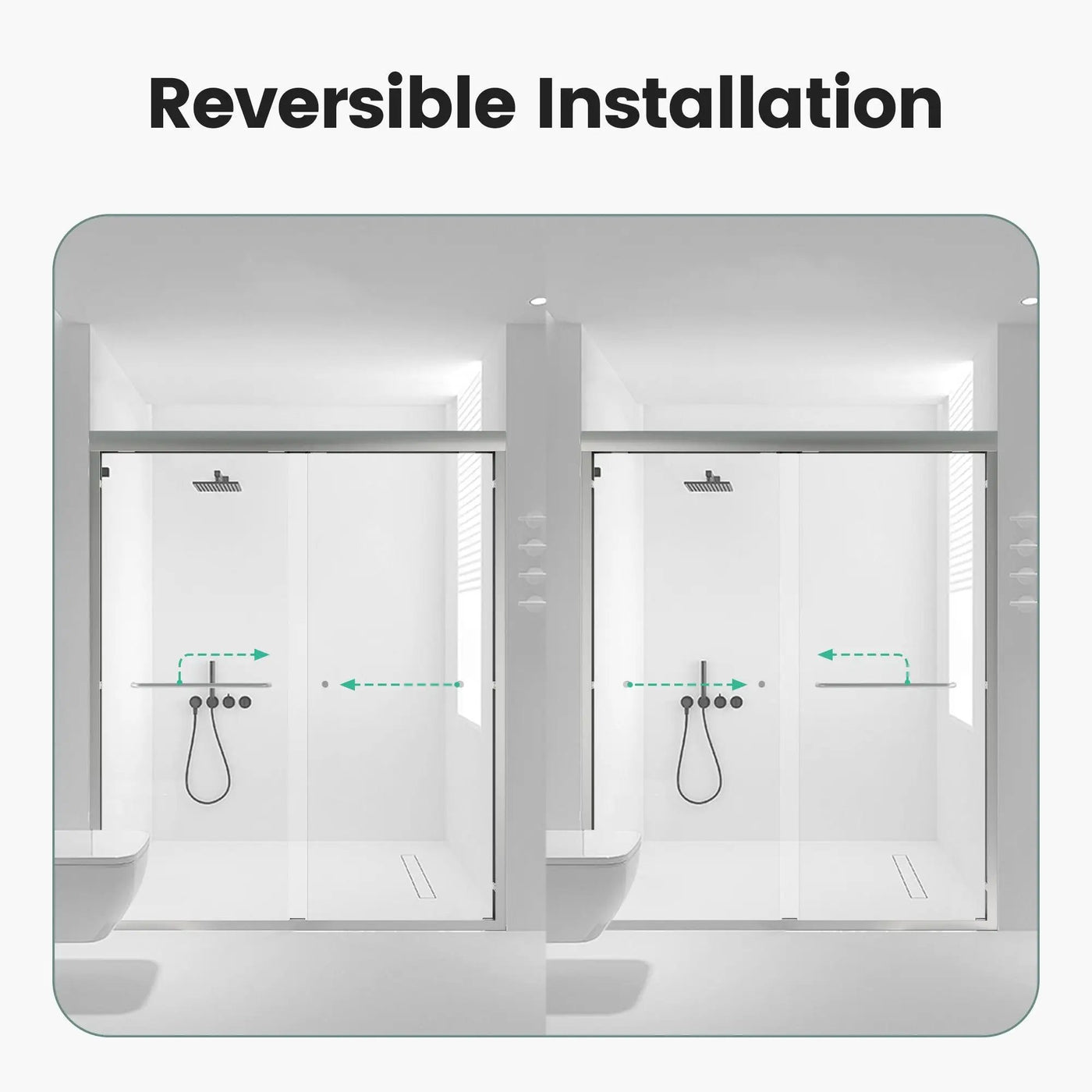 Semi-Frameless Double Sliding Shower Door, Bypass Shower Door, 1 / 4" (6Mm) Thick SGCC Tempered Glass Door by HouseOfZazla