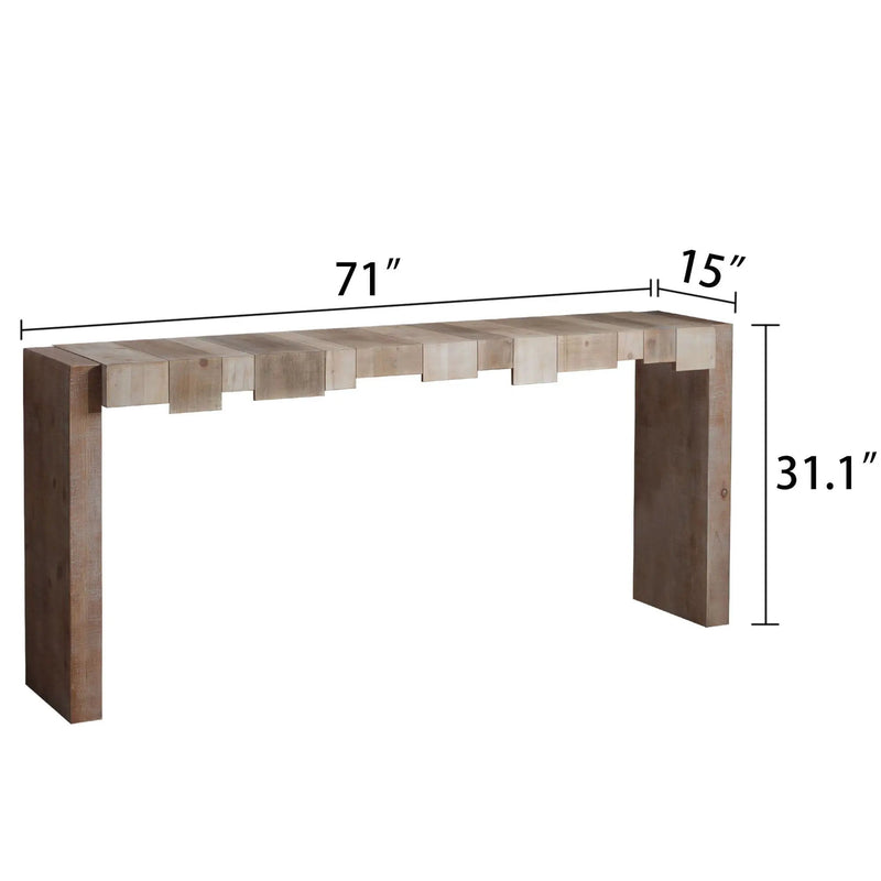 Modern Rustic Table With Sculpted Block Design by Unique Piece Furniture