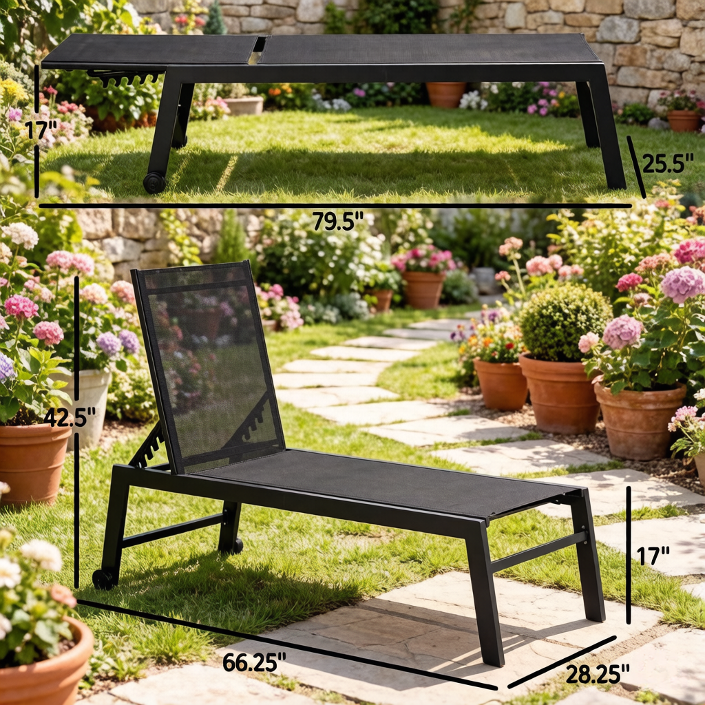 Comfortable Pool Chair: Outdoor Chaise Lounge with Wheels by HouseOfZazla