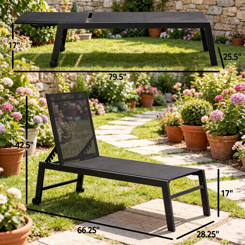 Comfortable Pool Chair: Outdoor Chaise Lounge with Wheels by HouseOfZazla