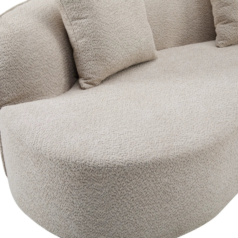 126" Curved Sectional Sofa (Almond-D28 Full Foam) by HouseOfZazla