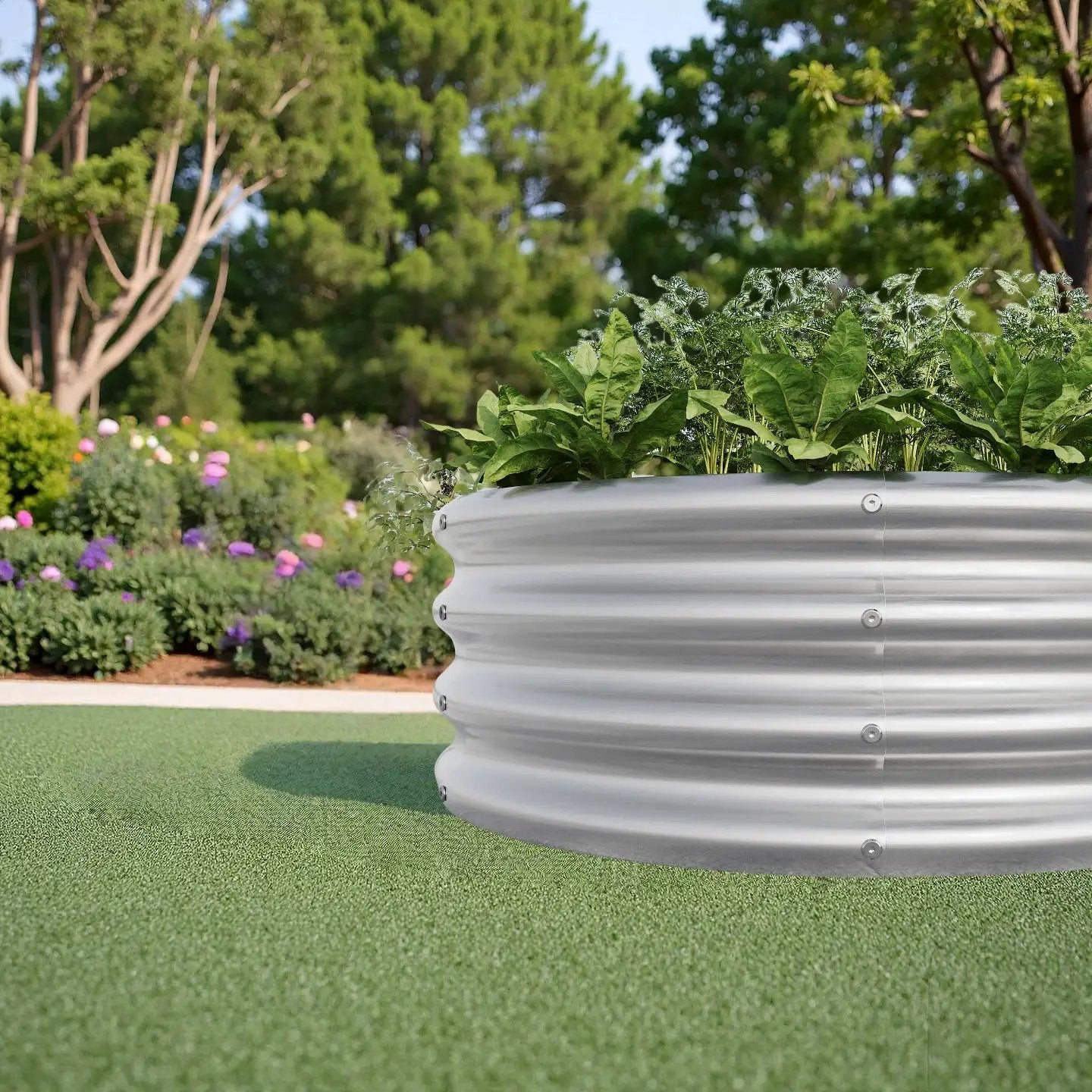 2PCS Tall Round Metal Raised Garden Beds by HouseOfZazla