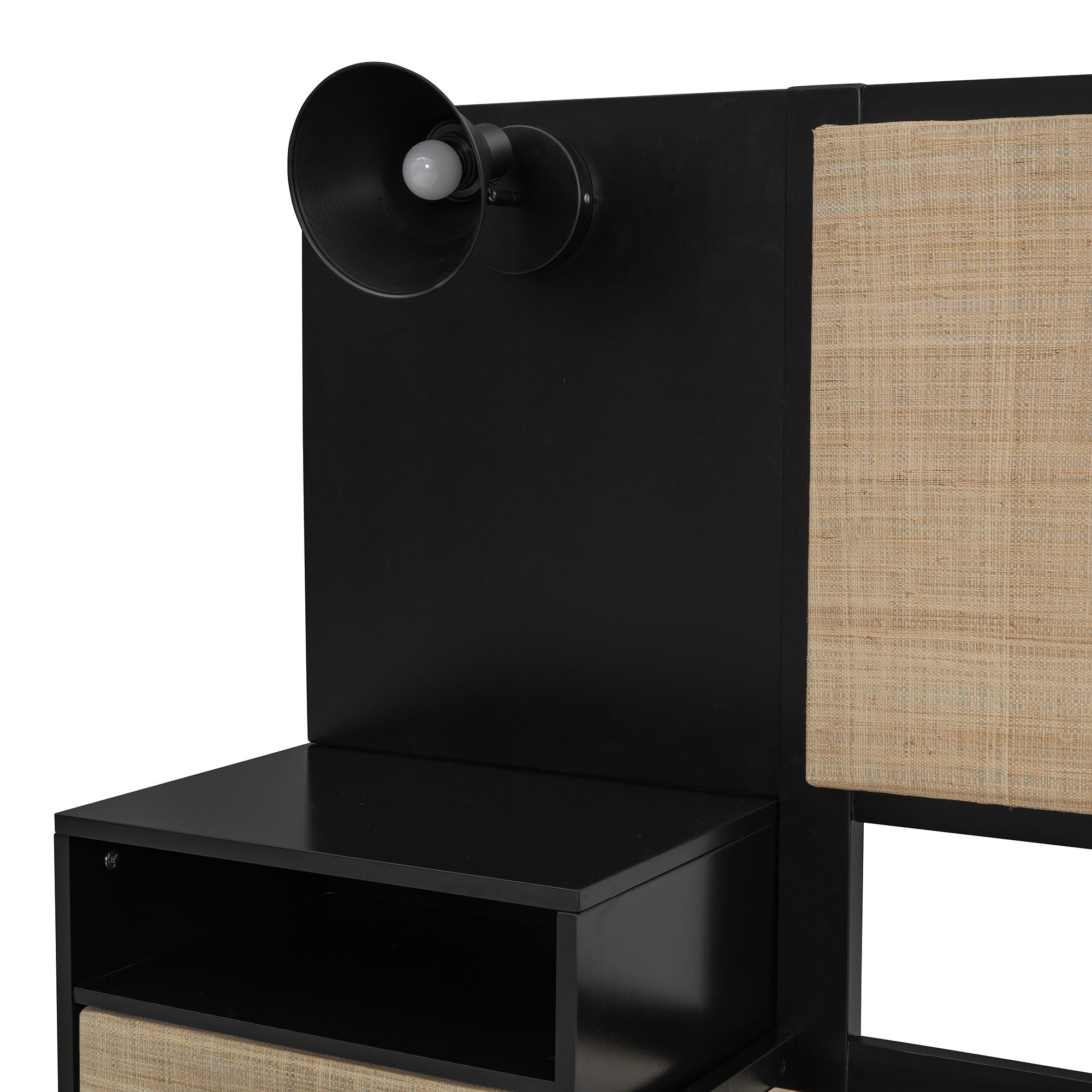 Bed Frame With 2 Nightstands Elegant Design With Lamps by HouseOfZazla