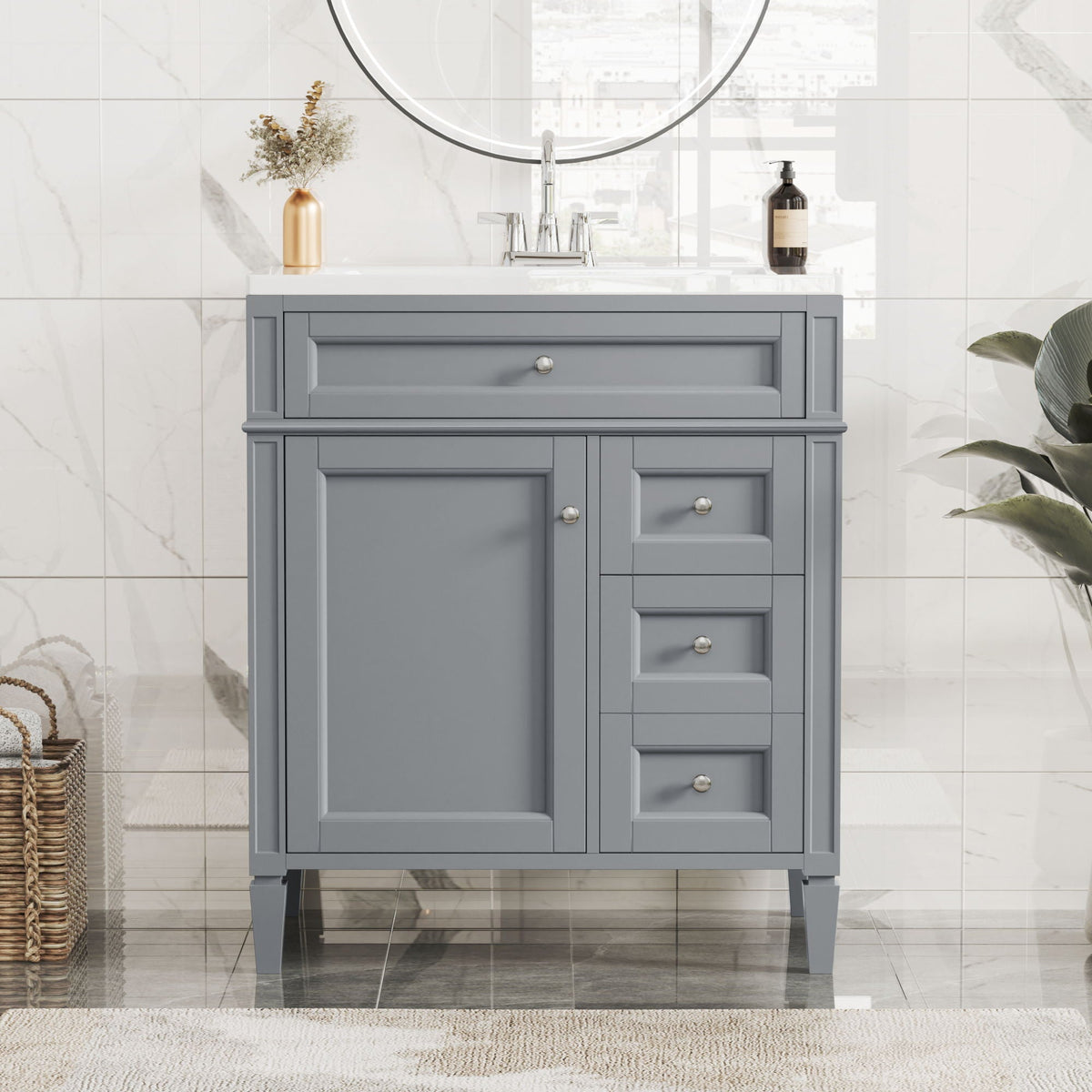 Bathroom Vanity With Top Sink, 2 Drawers & Tip Out Drawer, photo 35 of 35