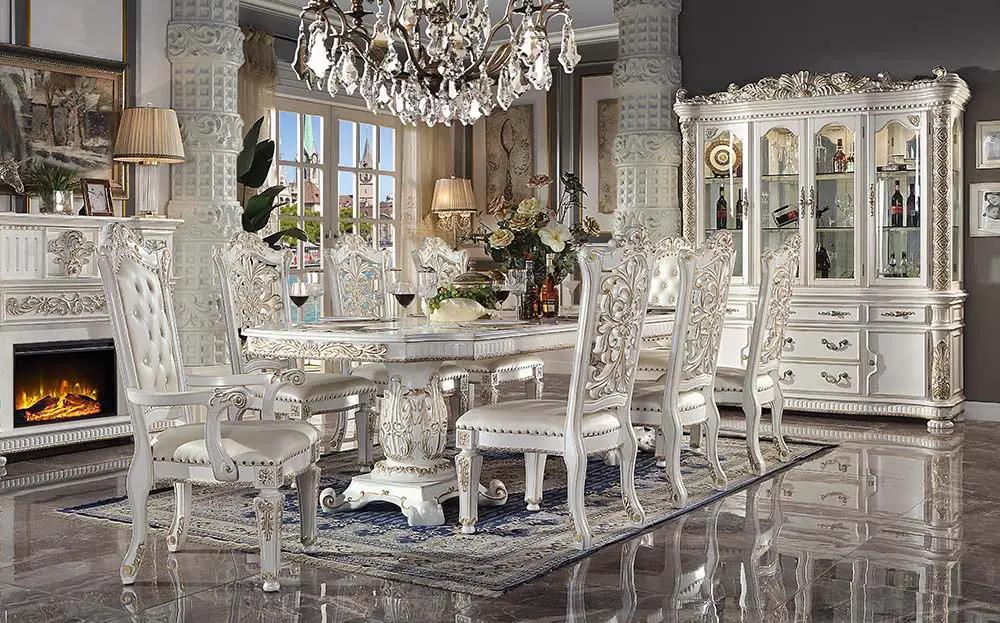 Vendome - 31" Dining Table With Pedestal Base - Antique Pearl by Unique Piece Furniture