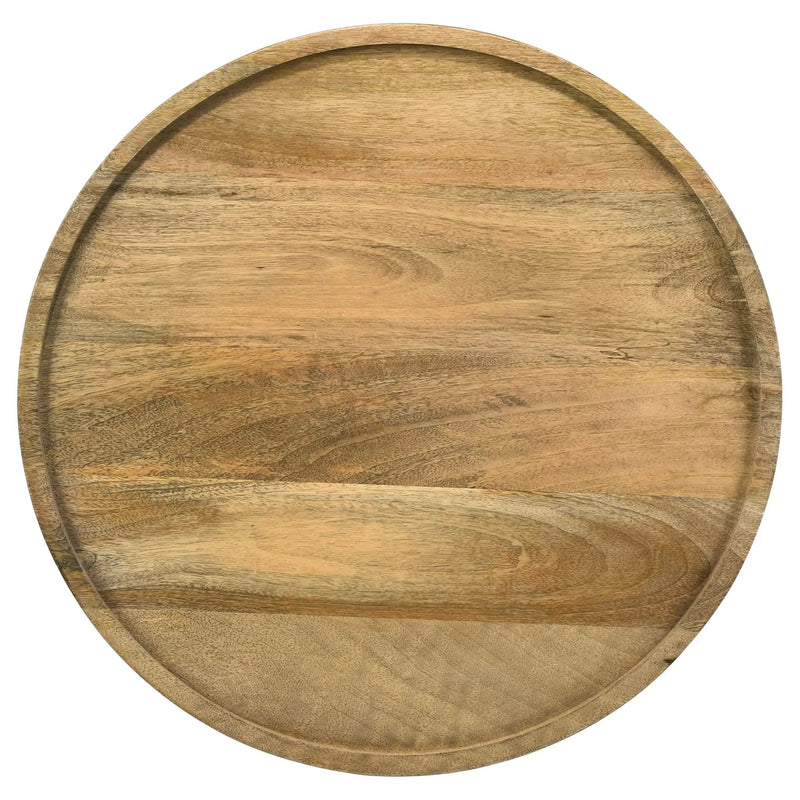 Ixia Round Solid Mango Wood Accent Side Table Natural by Unique Piece Furniture