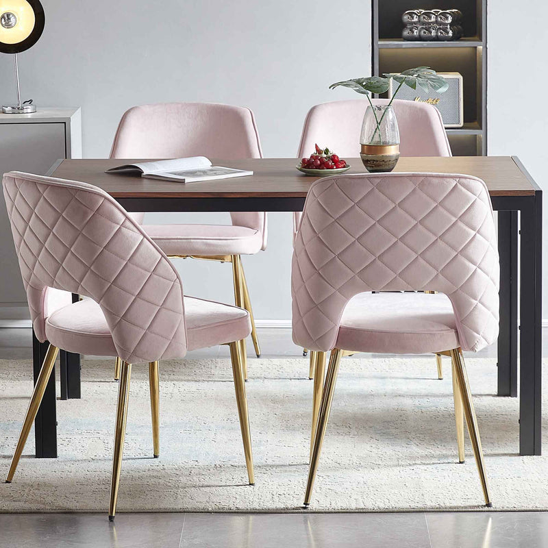 Dining Chairs With Metal Legs And Hollow Back Upholstered Dining Chairs by HouseOfZazla