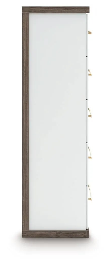 Kendanport - Five Drawer Chest - Brown / White by Unique Piece Furniture