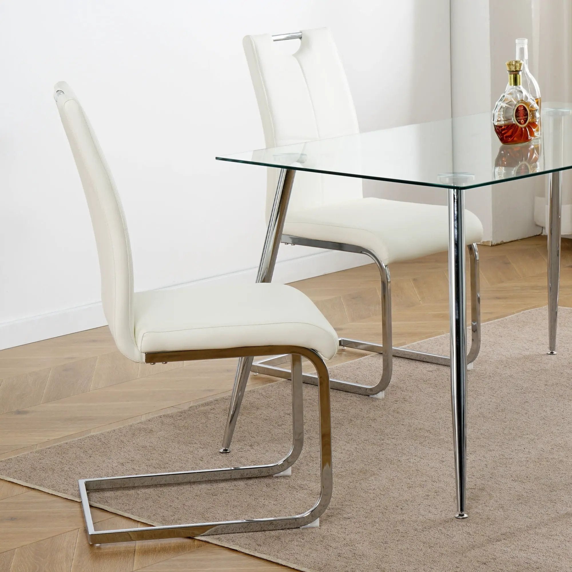 Modern Dining Chairs With Padded Seat And Metal Legs by HouseOfZazla