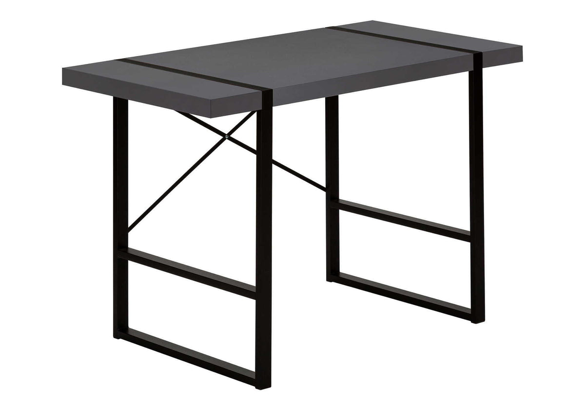 Gray Computer Desk with Modern Industrial Design - 49" W x 23.75" D x 30" H