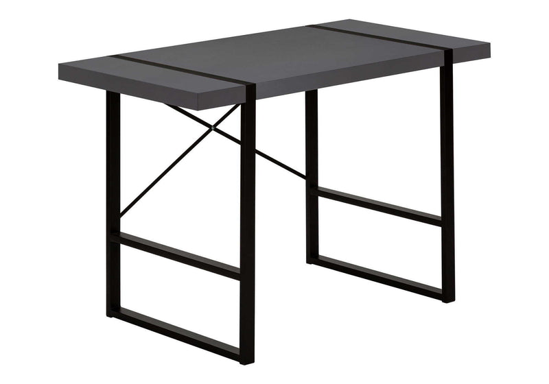 Gray Computer Desk with Modern Industrial Design - 49" W x 23.75" D x 30" H