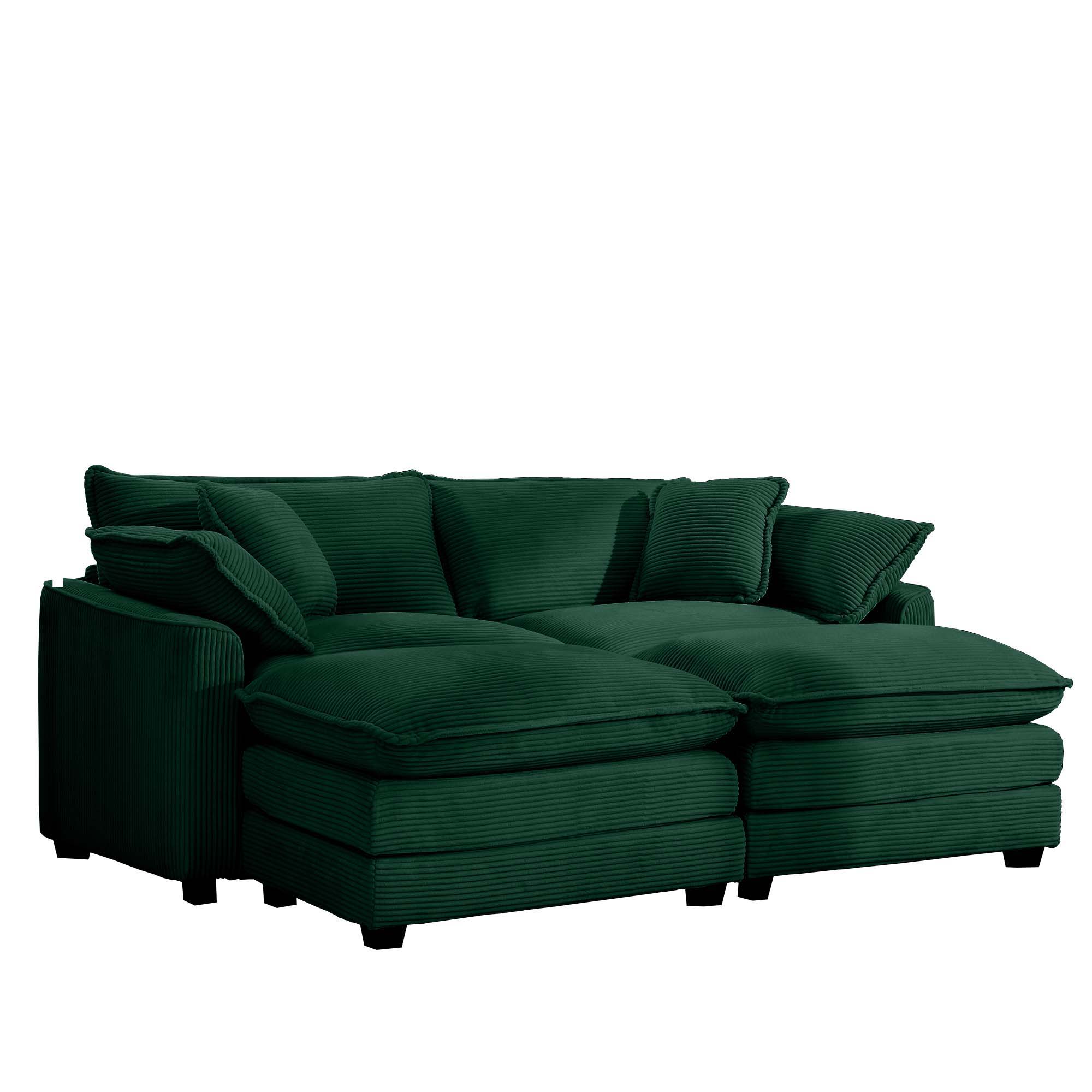 Modern Oversized Modular Cushion Sofa With Ottoman, Low Back, Deep Seating Sofa Set by Unique Piece Furniture