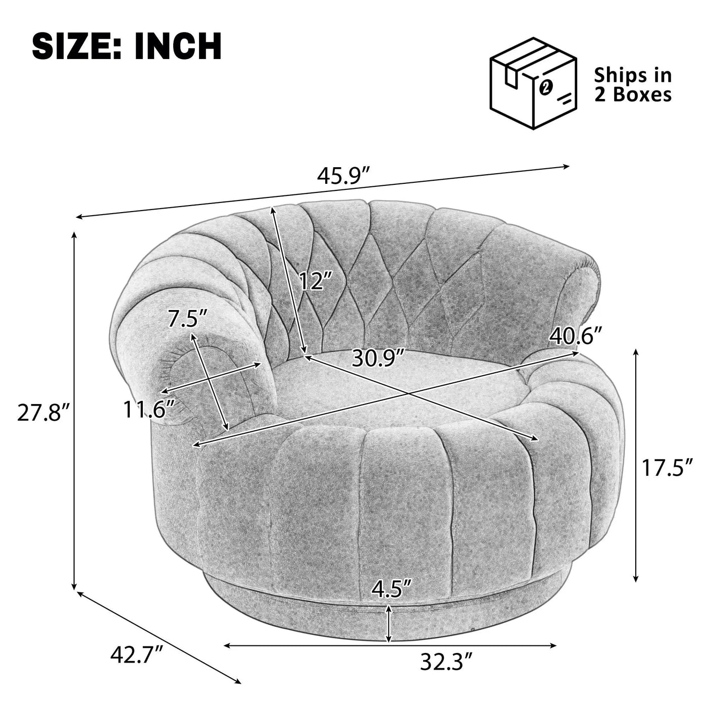 Round Swivel Accent Chair With Rotation by HouseOfZazla