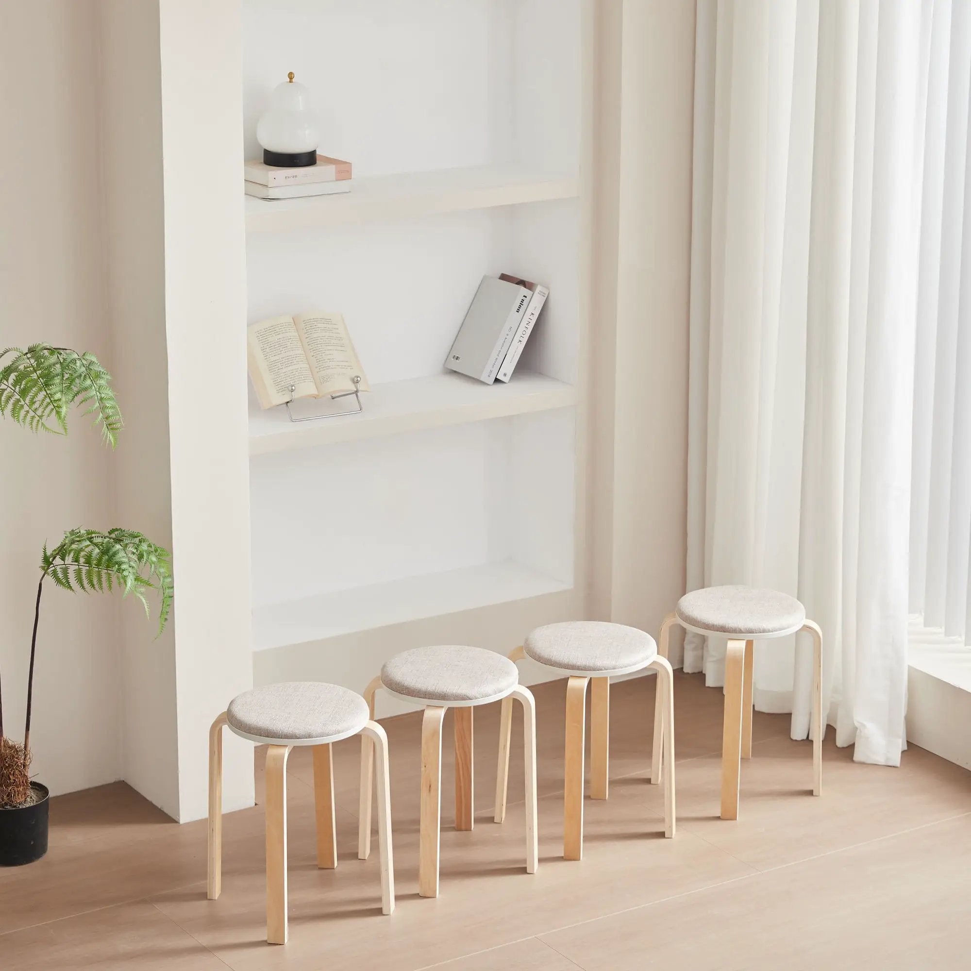 Stackable Round Backless Stools (Set of 4) by Unique Piece Furniture