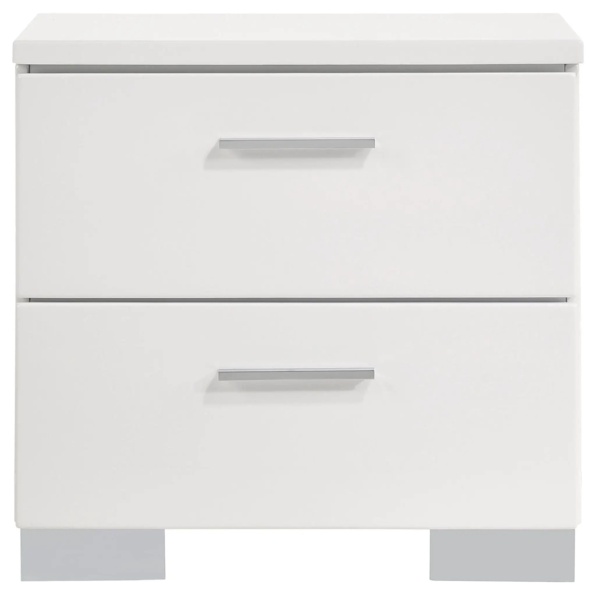 Felicity 2-drawer Nightstand White High Gloss by Unique Piece Furniture
