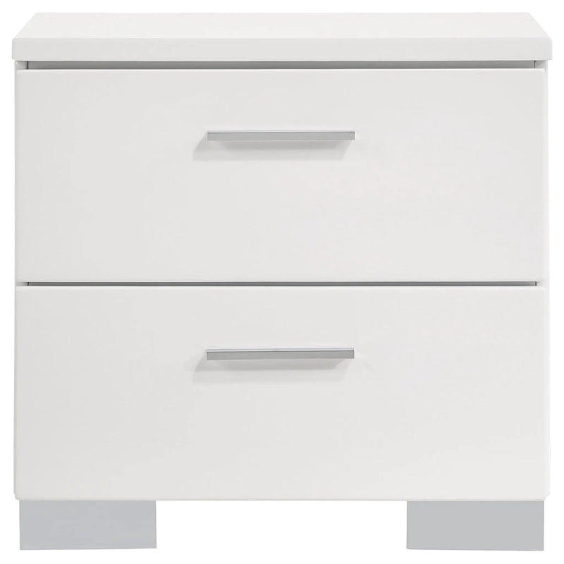 Felicity 2-drawer Nightstand White High Gloss by Unique Piece Furniture