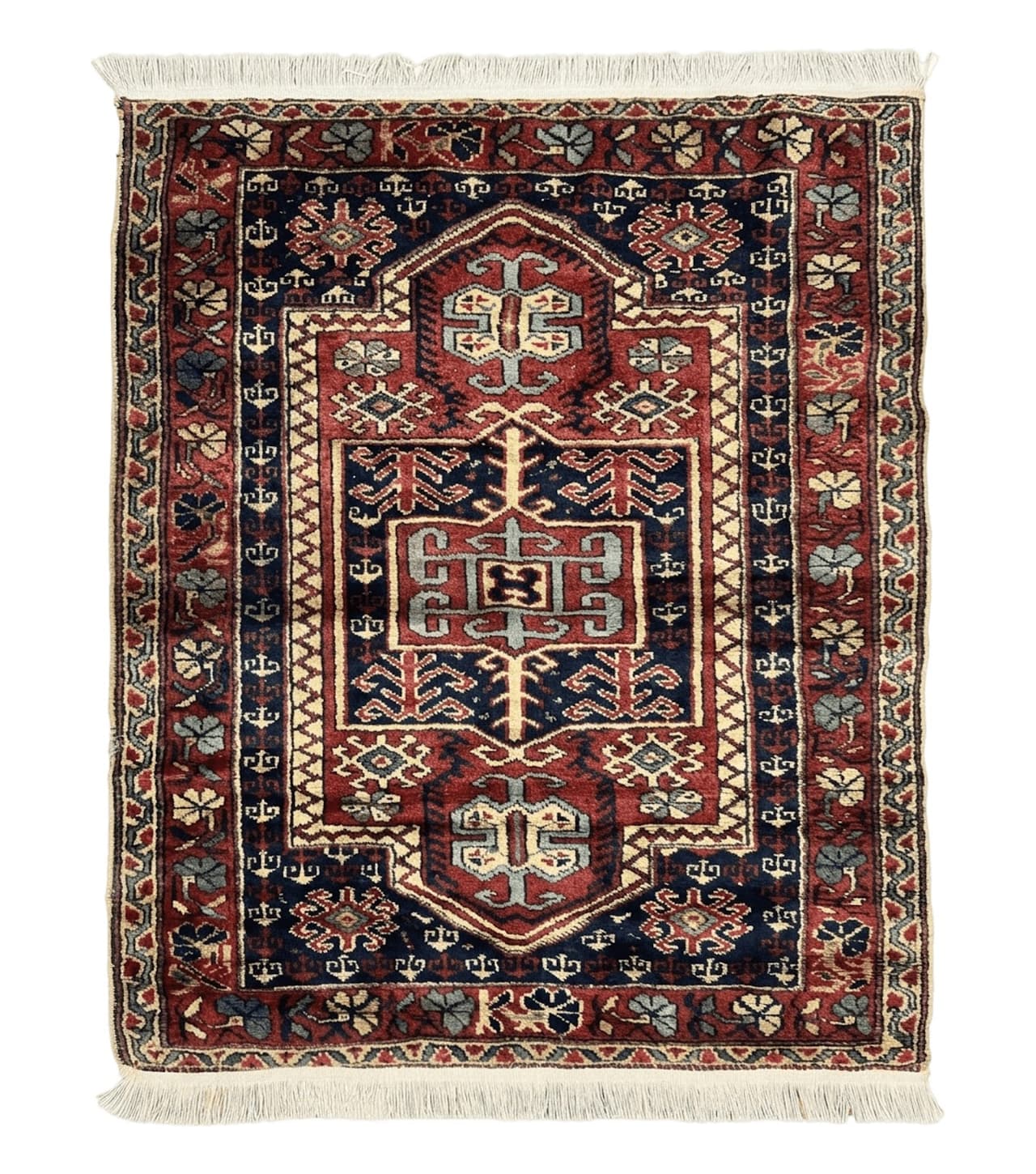 Antique Turkish Sparta Rug 3x4, Geometric Caucasian Pattern, Vintage Handmade Tribal Wool Carpet by Jewel Rugs