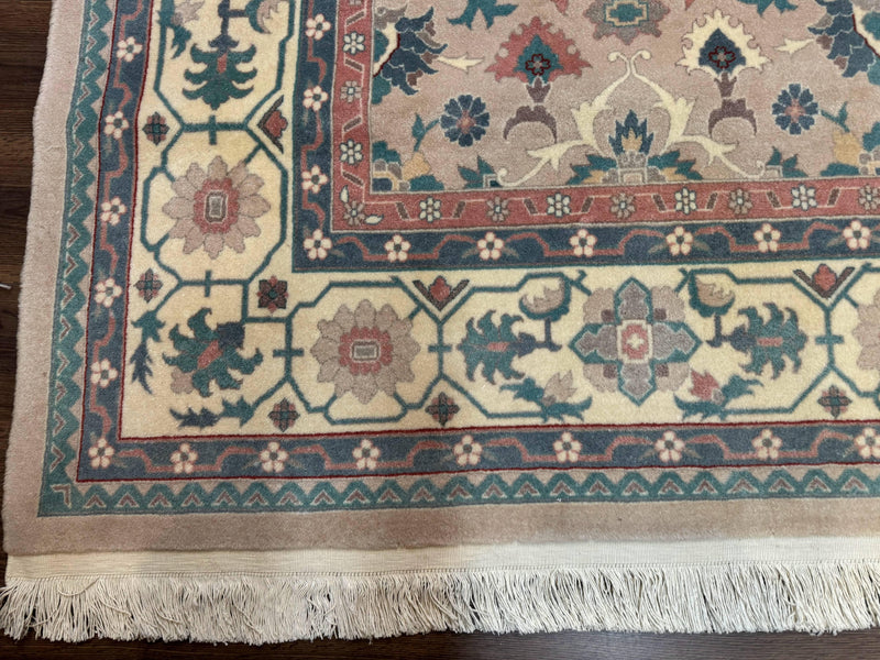 Palace Size Wool Rug 10x18, Sino Persian Kerman Rug, Oversized Hand Knotted Carpet, Light Taupe, Allover Pattern by Jewel Rugs