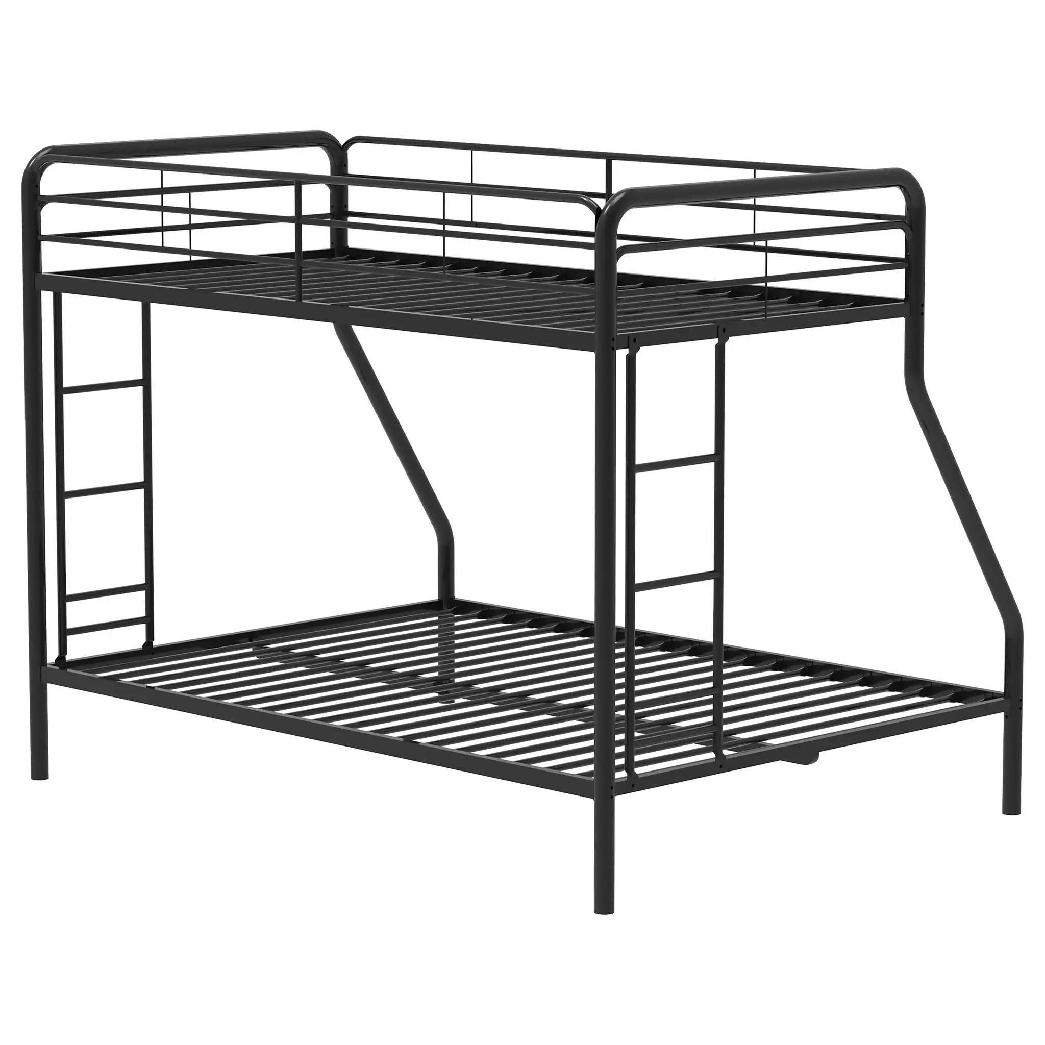 Carson Metal Twin Over Full Bunk Bed Glossy Black by Unique Piece Furniture