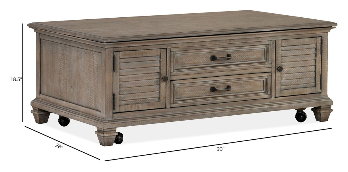 Lancaster - Lift Top Storage Cocktail Table (With Casters) - Dove Tail Gray, photo 7 of 7