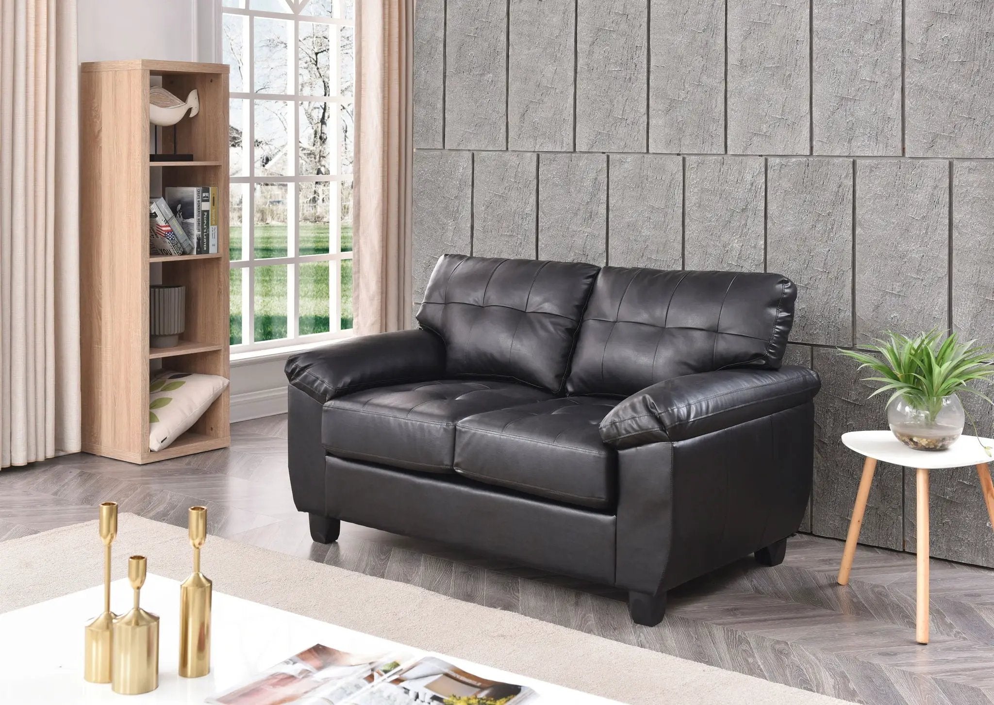 Stylish Loveseat With Padded Arms by Unique Piece Furniture