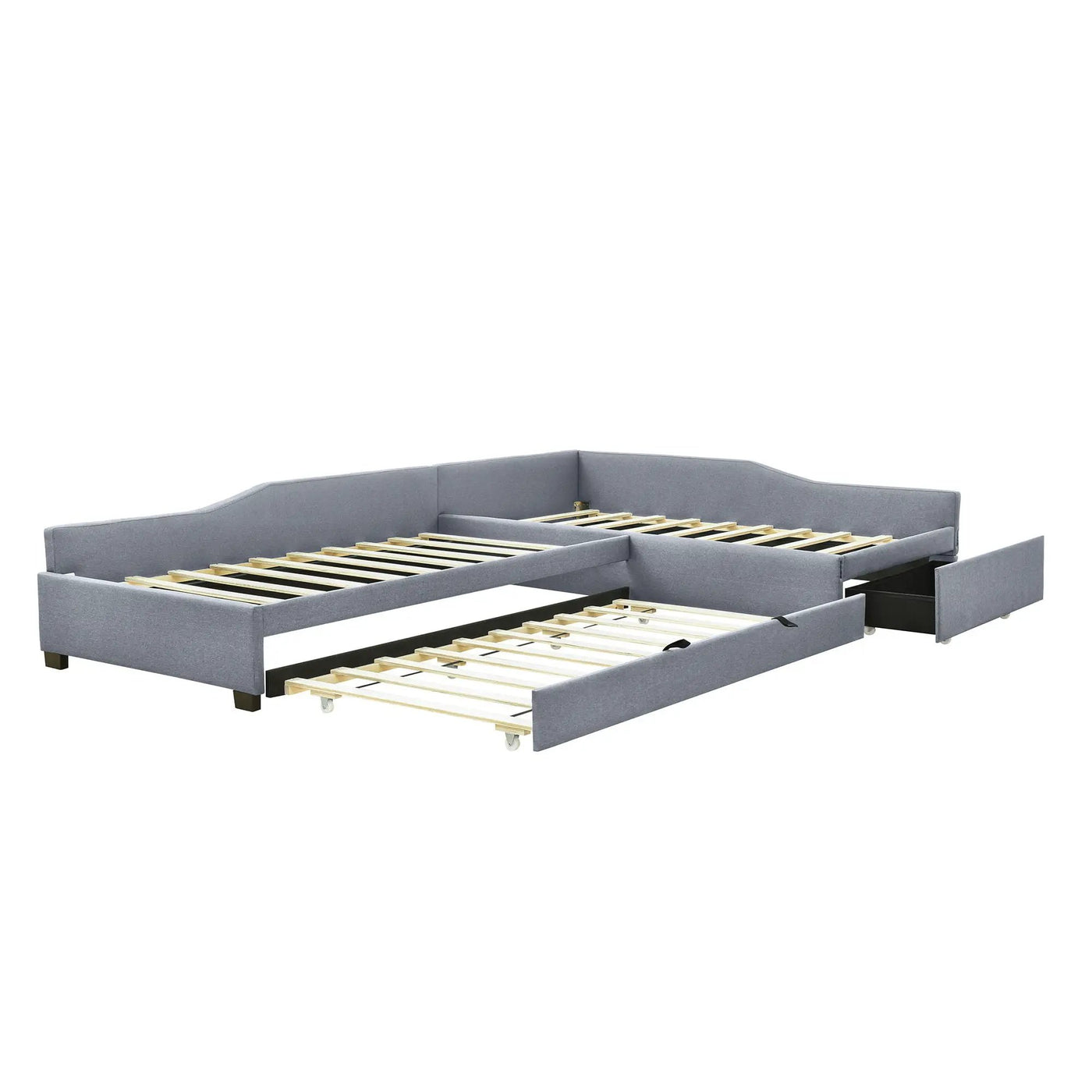 Upholstered Double Daybed With Trundle And Drawer by HouseOfZazla
