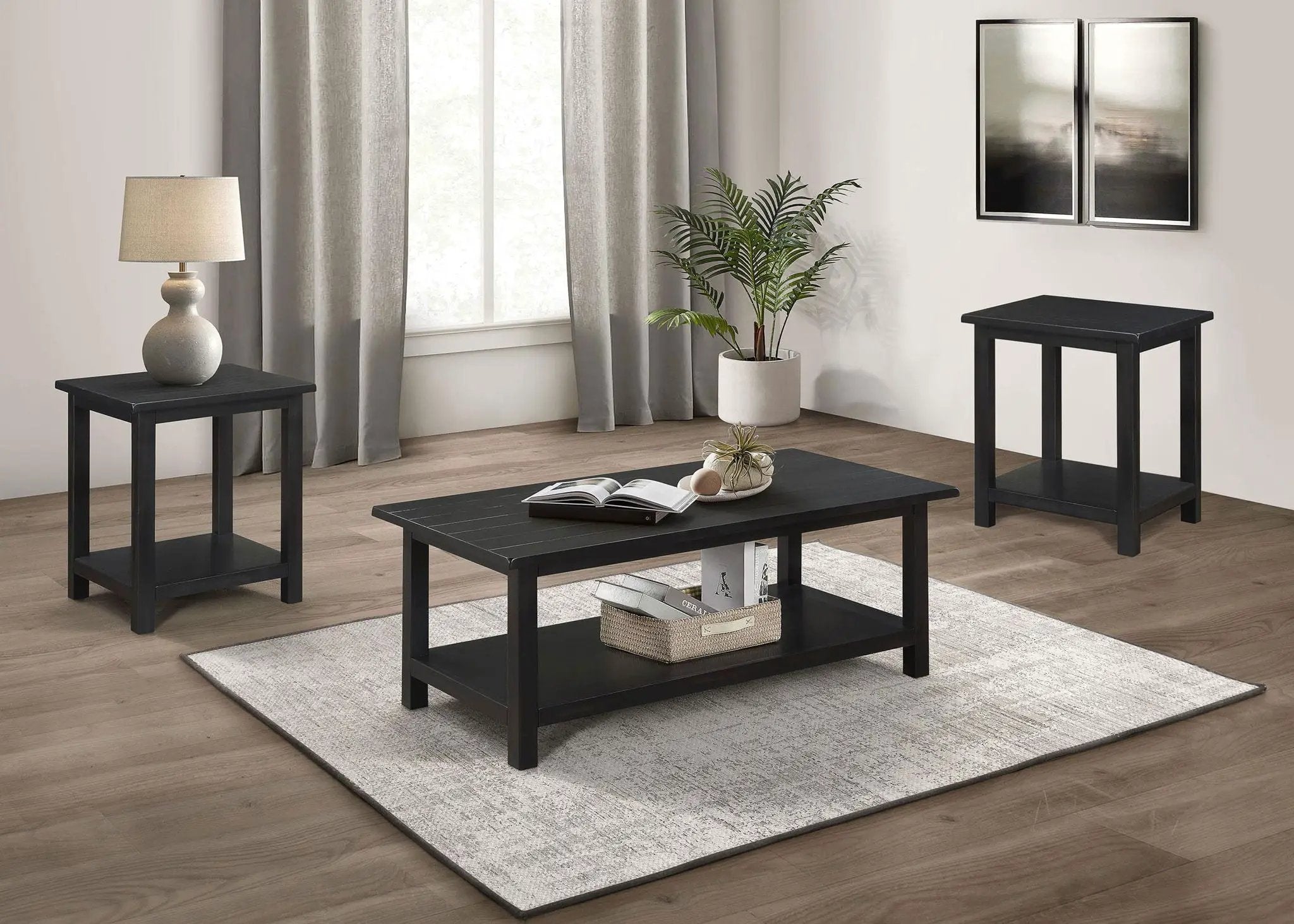 Payne 3-piece Coffee and End Table Set Distressed Java by Unique Piece Furniture