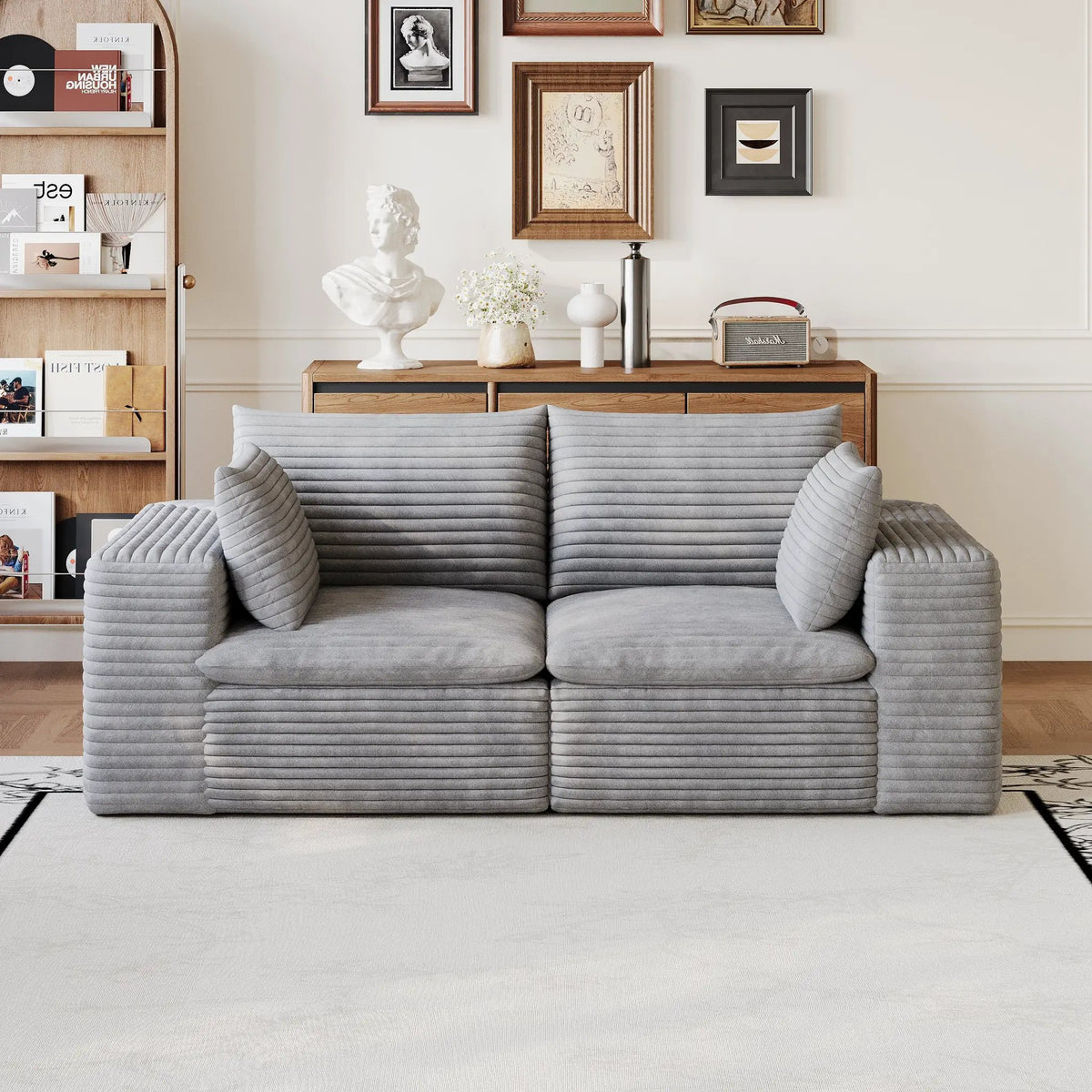 71" Cloud Sofa in Corduroy Fabric by HouseOfZazla