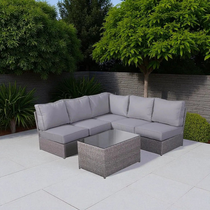 Comfortable Modern Patio Rattan Sectional Set With Cushions by Unique Piece Furniture