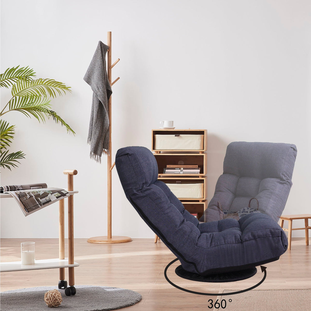 Adjustable Japanese Reclining Floor Chair Sofa With Metal Frame For Living Room, photo 21 of 21