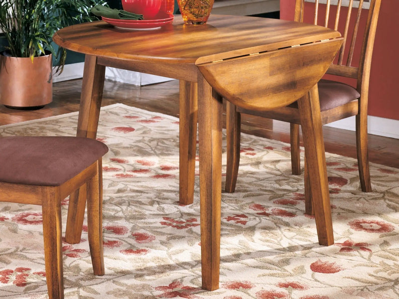 Berringer - Round DRM Drop Leaf Table - Rustic Brown by Unique Piece Furniture