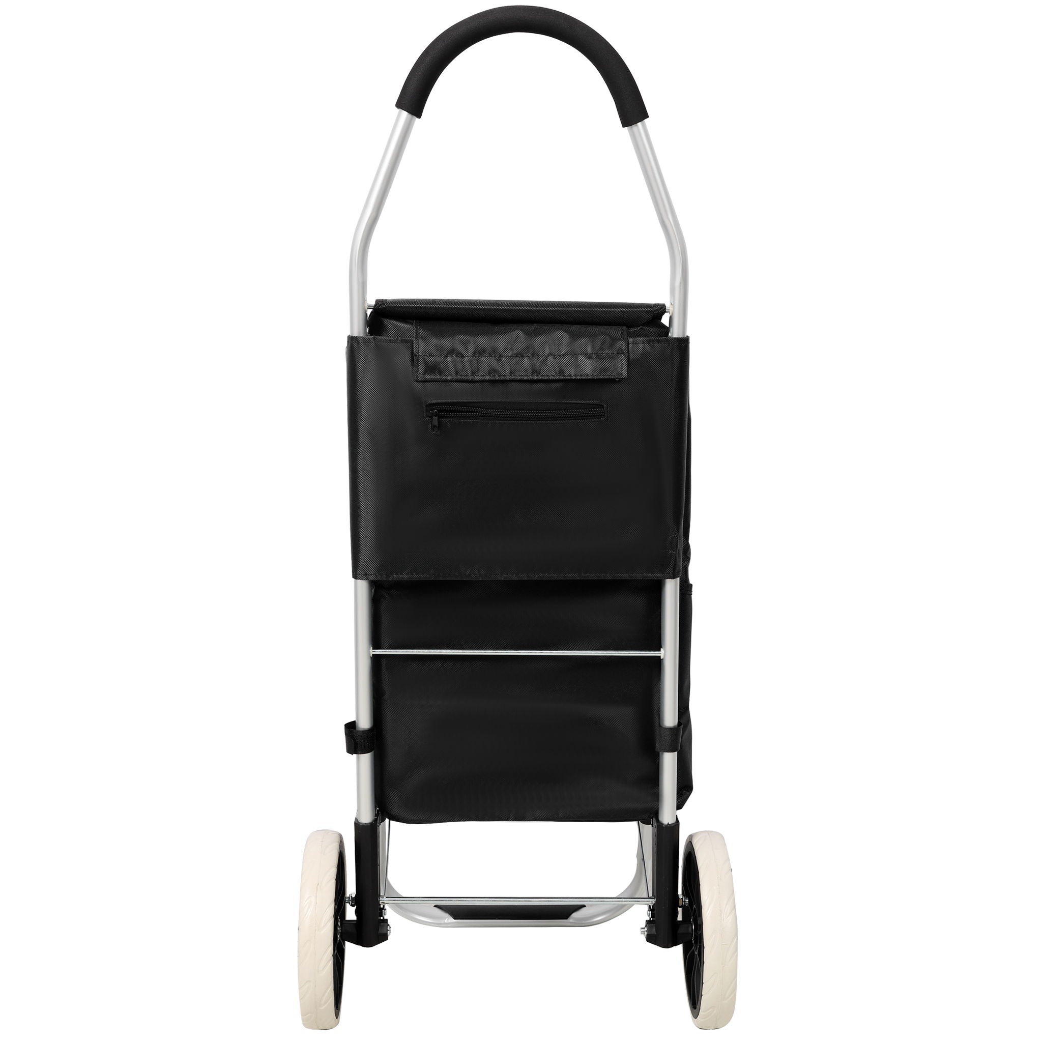 Foldable Shopping Trolley With Wheels And Removable Waterproof Bag - Black by HouseOfZazla