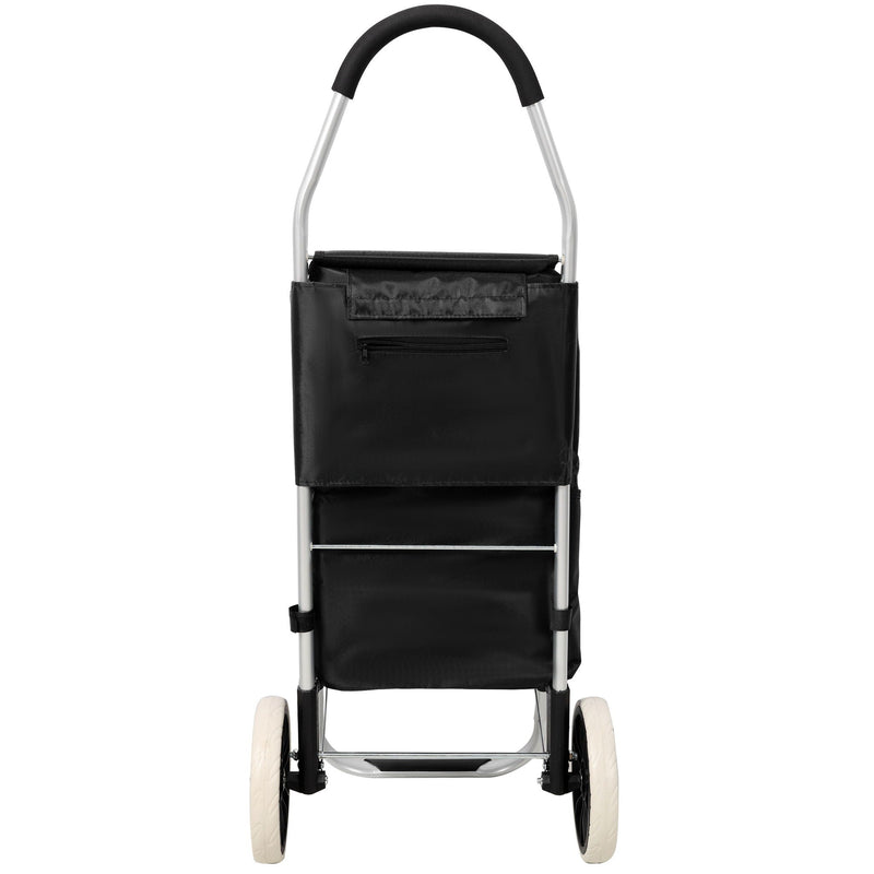 Foldable Shopping Trolley With Wheels And Removable Waterproof Bag - Black by HouseOfZazla