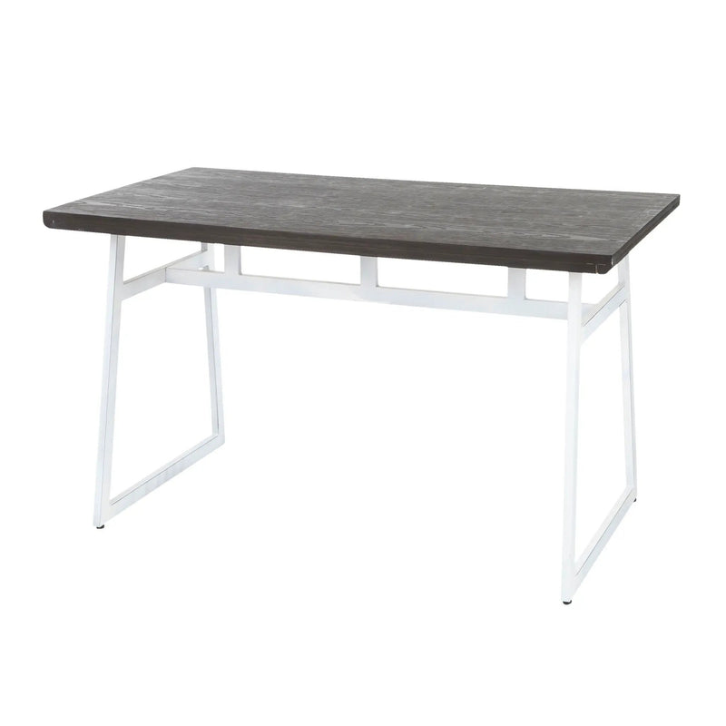 Geo - Industrial Dining Table - Vintage White / Espresso by Unique Piece Furniture
