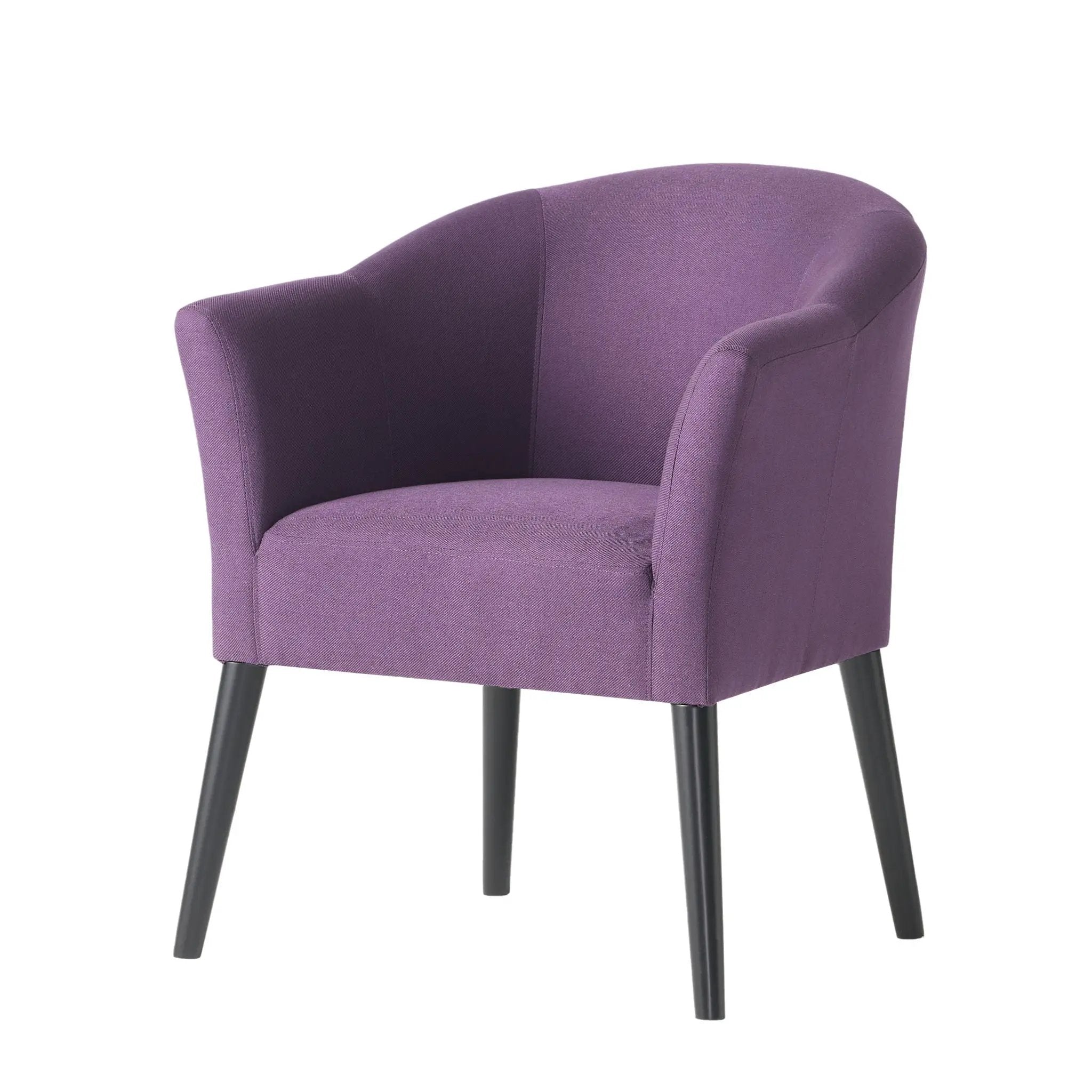 Fabric Arm Chair With Wooden Legs And Cushioned Seat - Plum by HouseOfZazla